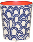 Worlds Away Oval Orange Wastebasket