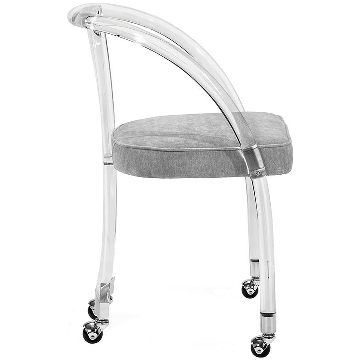 Interlude Home Willa Desk Chair - Ocean Grey/Silver