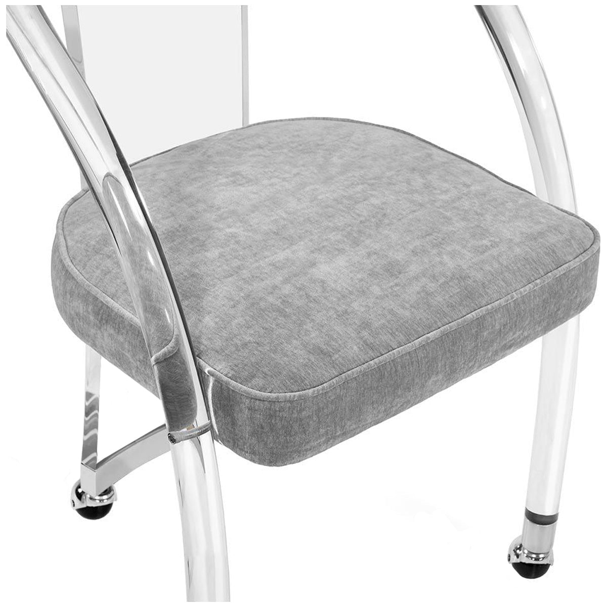 Interlude Home Willa Desk Chair - Ocean Grey/Silver