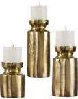 Uttermost Amina Antique Brass Candleholders, 3-Piece Set