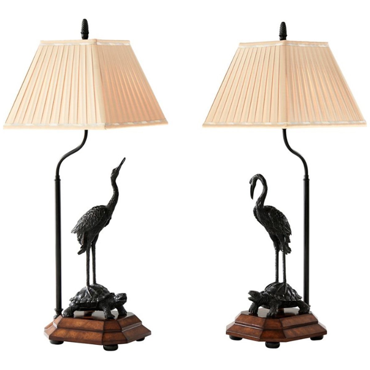 Theodore Alexander Indochine Meiji Cranes Table Lamp