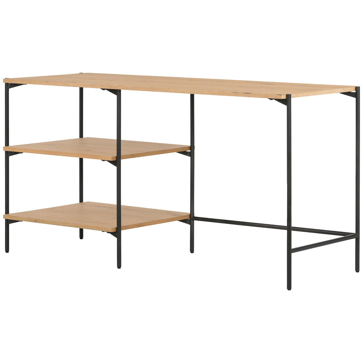 Four Hands Haiden Eaton Modular Desk with Shelves - Light Oak Resin