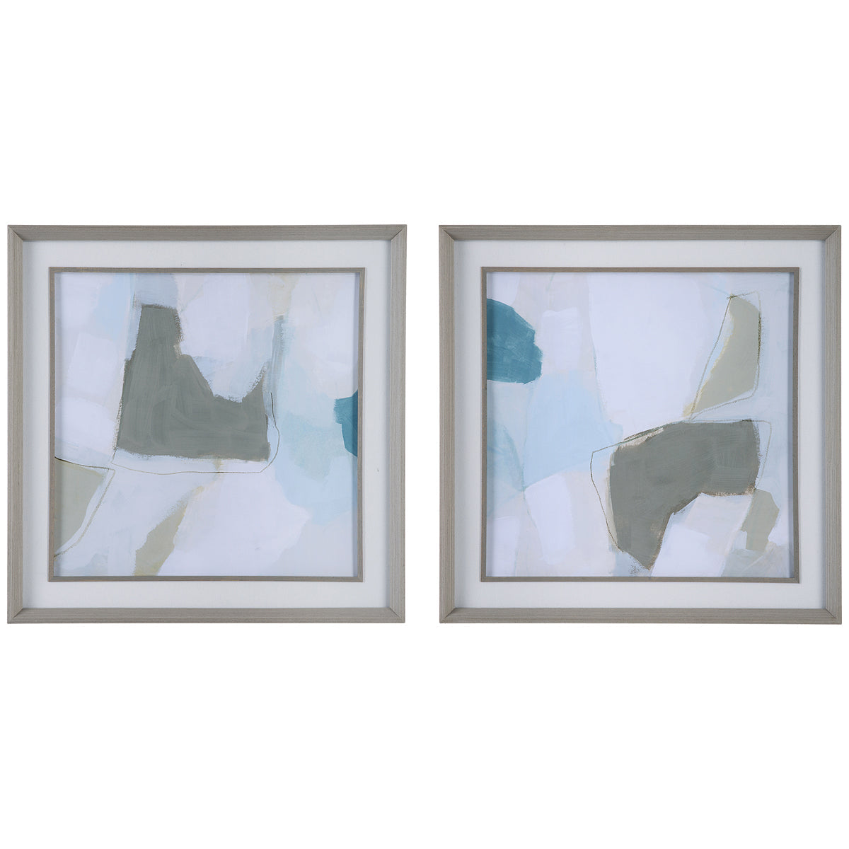 Uttermost Mist Shapes Framed Prints, 2-Piece Set