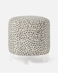 Made Goods Briar Upholstered Stool with Notched Base, Aras Mohair