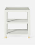 Made Goods Lafeu Square Side Table in Blanc Realistic Faux Shagreen