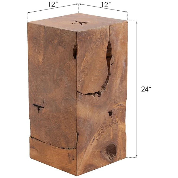 Phillips Collection Teak Slice Small Square Pedestal
