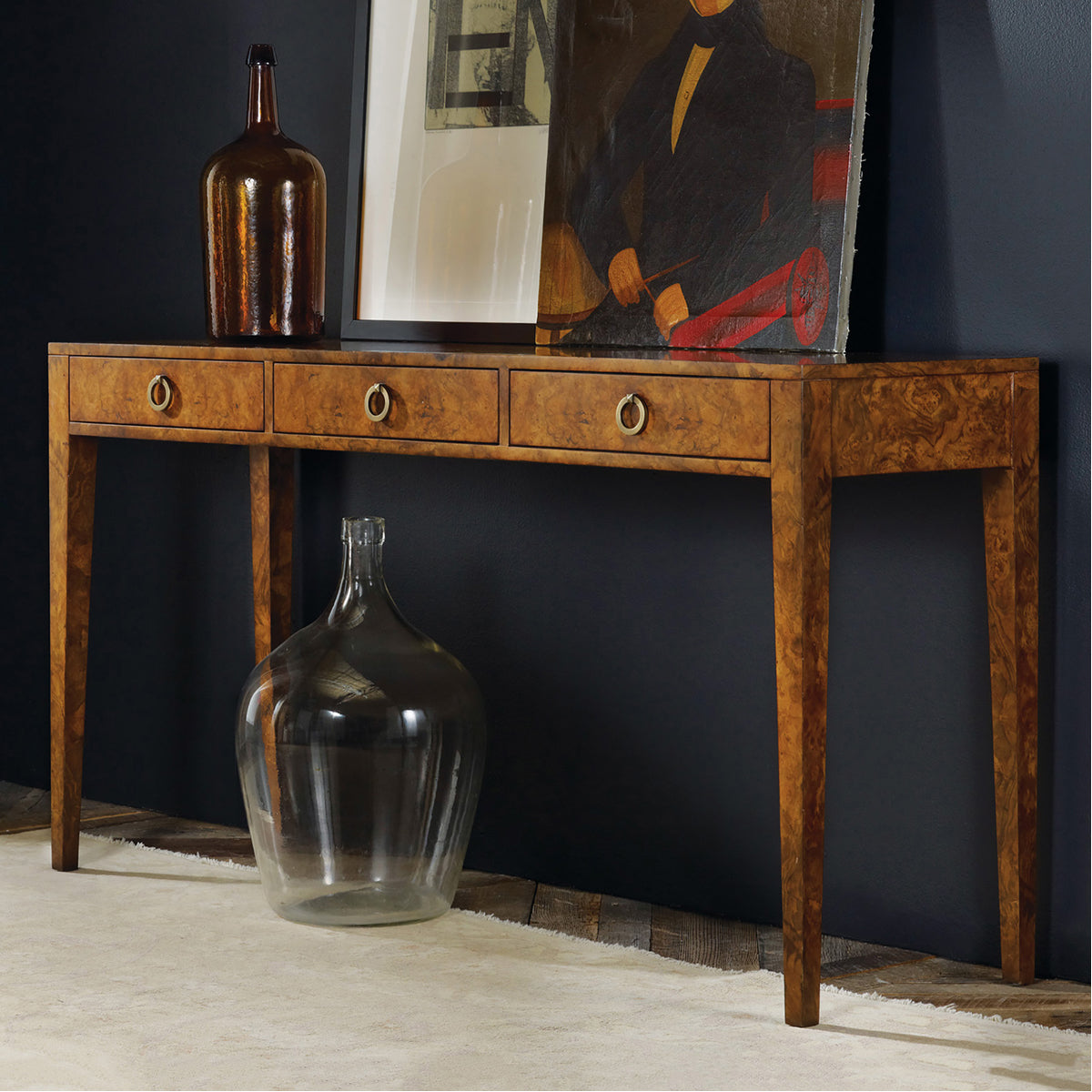 Modern History 3-Drawer Console Table - Burl