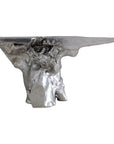 Phillips Collection Crown Console Table, Silver Leaf