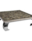 Phillips Collection Shell Coffee Table, Glass Top