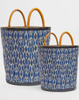 Made Goods Aubrie Pattern Fabric Leather Handles Basket, 2-Piece Set