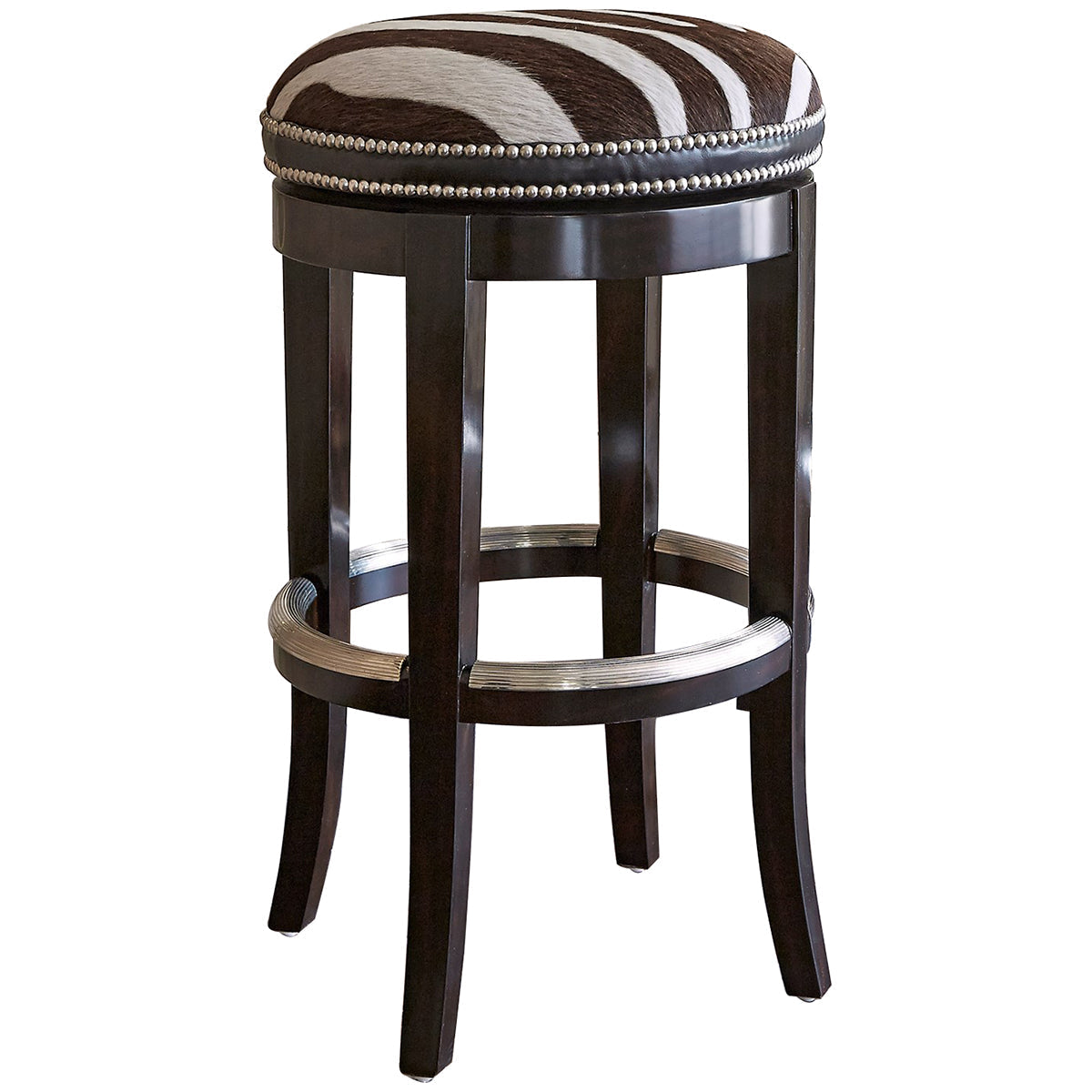 Ambella Home Zebrano Swivel Counter Stool - Backless