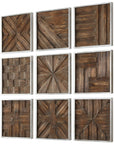 Uttermost Bryndle Rustic Wooden Squares, 9-Piece Set