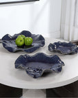 Uttermost Abella Blue Ceramic Wall Decor, 3-Piece Set