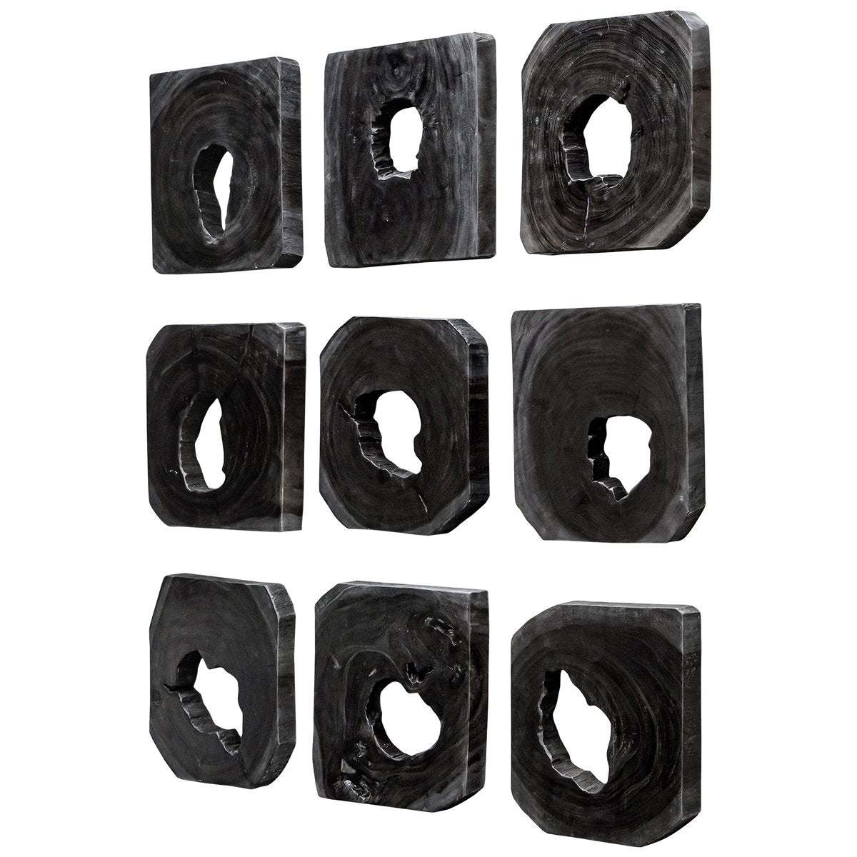 Uttermost Bahati Ebony Wood Wall Art, 9-Piece Set