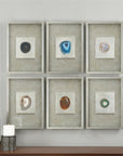 Uttermost Agate Stone Silver Wall Art, 6-Piece Set