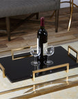 Uttermost Ettore Black Glass Tray