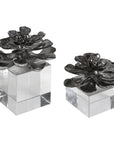 Uttermost Indian Lotus Metallic Silver Flowers, 2-Piece Set
