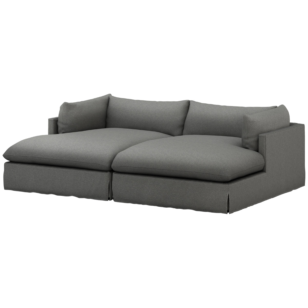 Four Hands Atelier Habitat Double Chaise Sectional - Fallon Charcoal