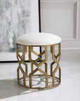 Uttermost Trellis Geometric Accent Stool
