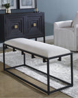 Uttermost Paradox Iron & Fabric Bench