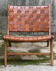 Uttermost Plait Woven Leather Accent Chair