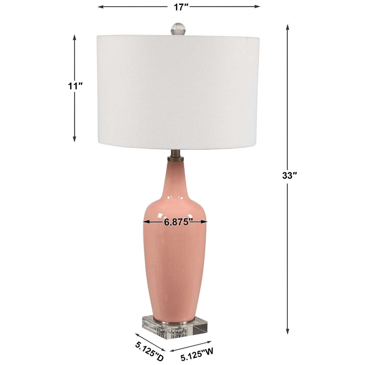 Uttermost Anastasia Light Pink Table Lamp