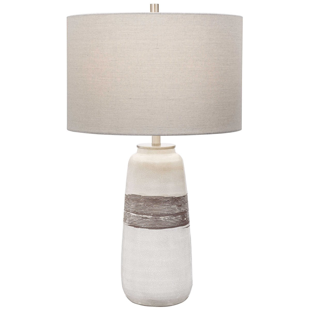 Uttermost Comanche White Crackle Table Lamp