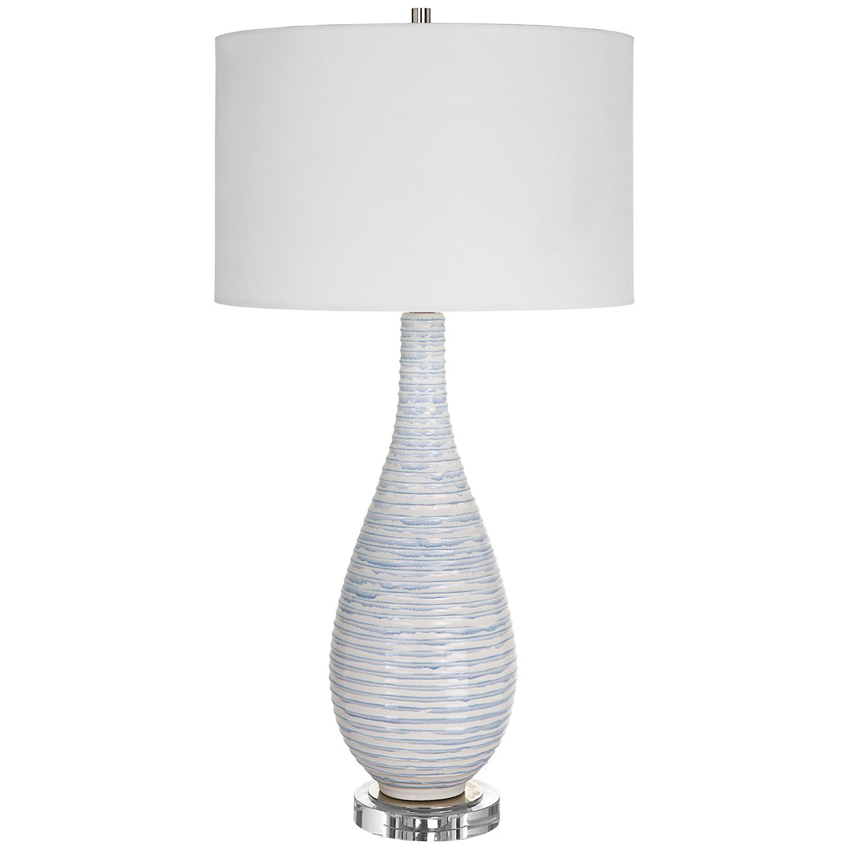 Uttermost Clariot Ribbed Blue Table Lamp