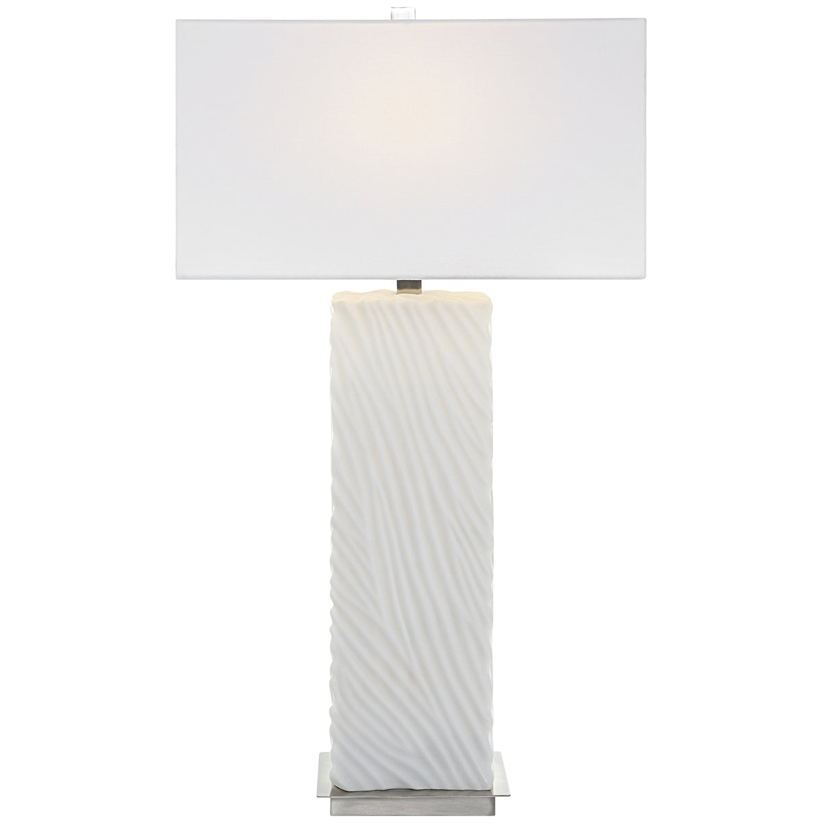 Uttermost Pillar White Marble Table Lamp