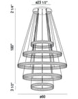 Eurofase Forster 60-Inch 5-Tier Round Chandelier