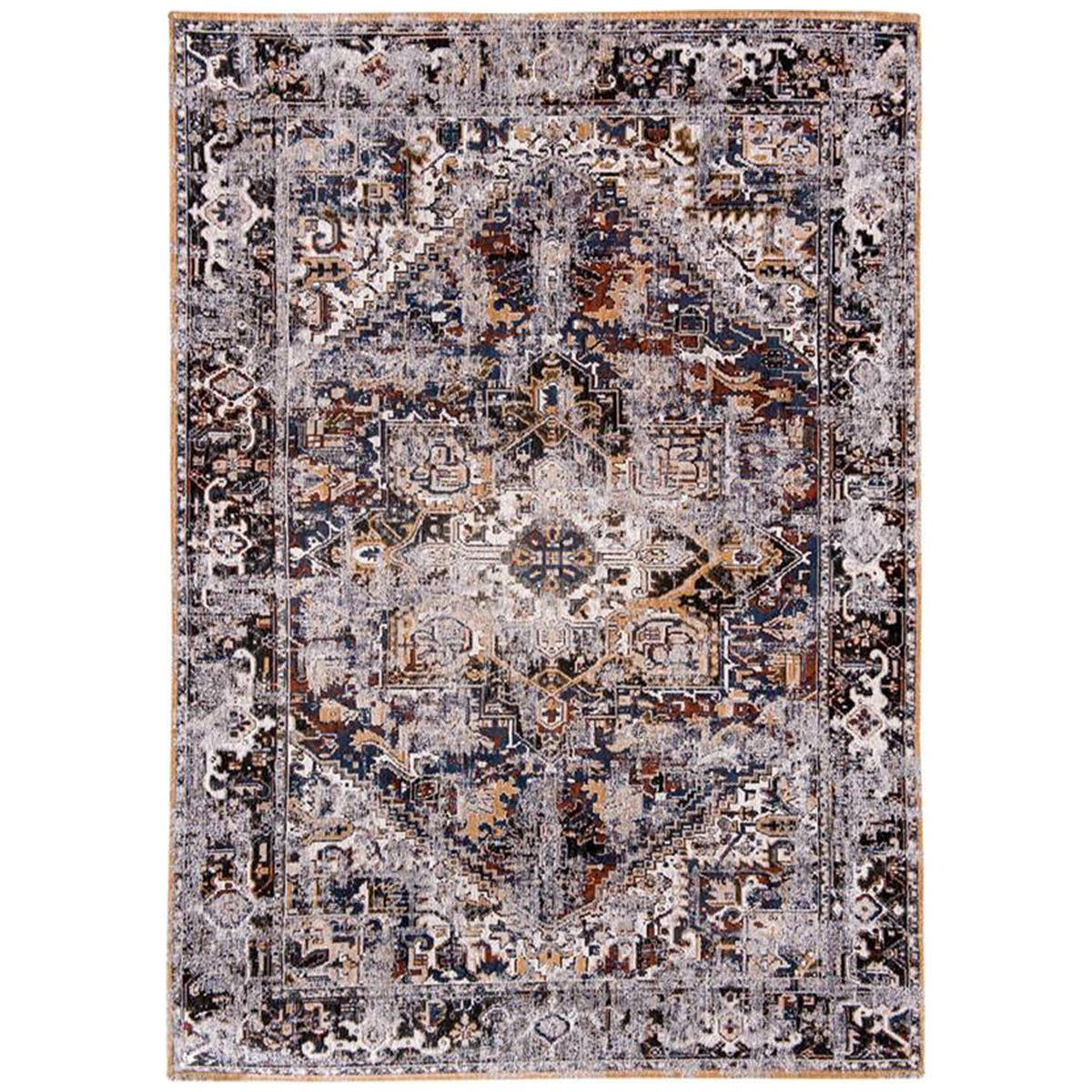 Louis de Poortere Antiquarian Heriz Antique 8707 Divan Blue Rug