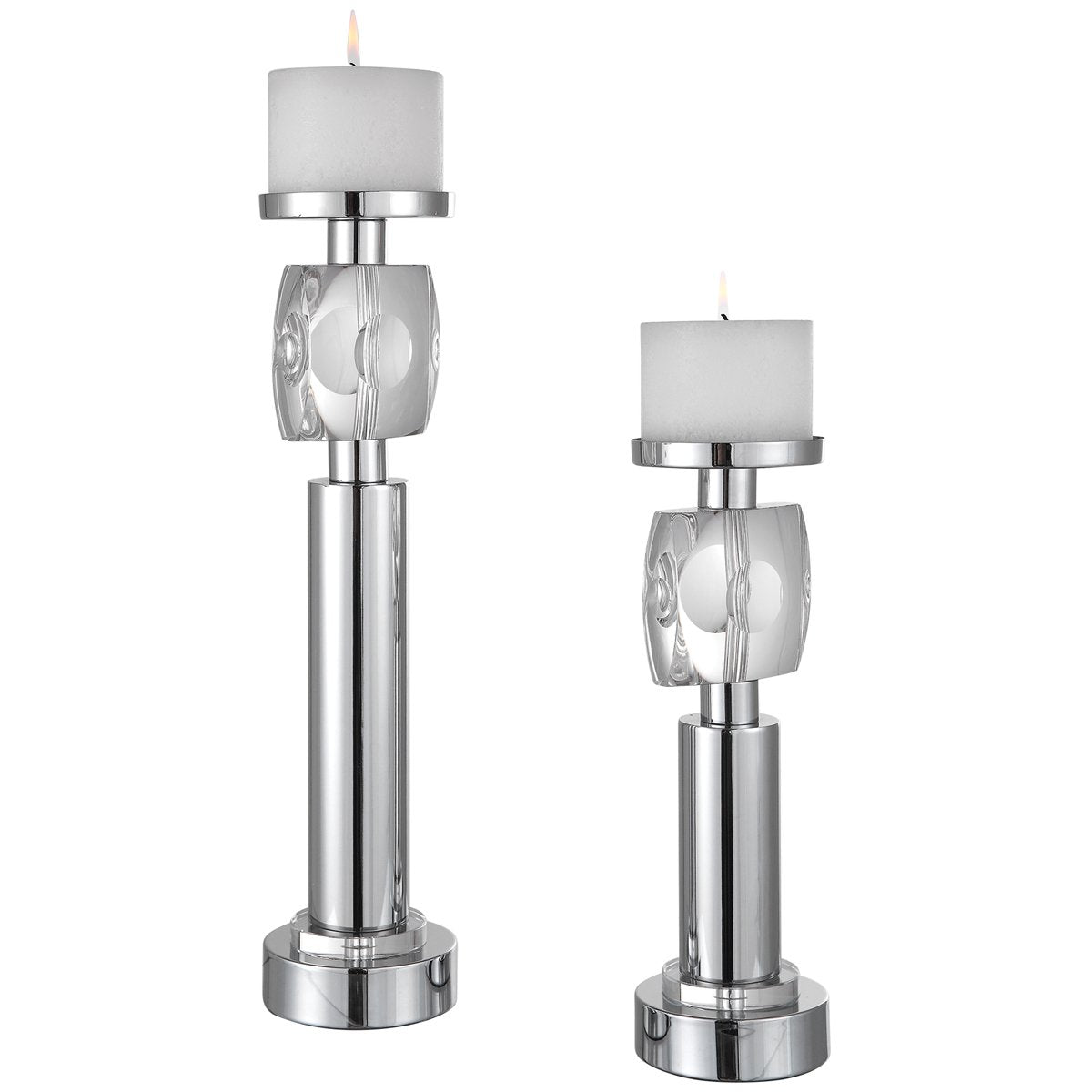 Uttermost Kyrie Nickel Candleholders, 2-Piece Set