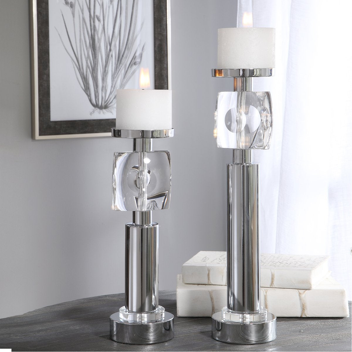 Uttermost Kyrie Nickel Candleholders, 2-Piece Set
