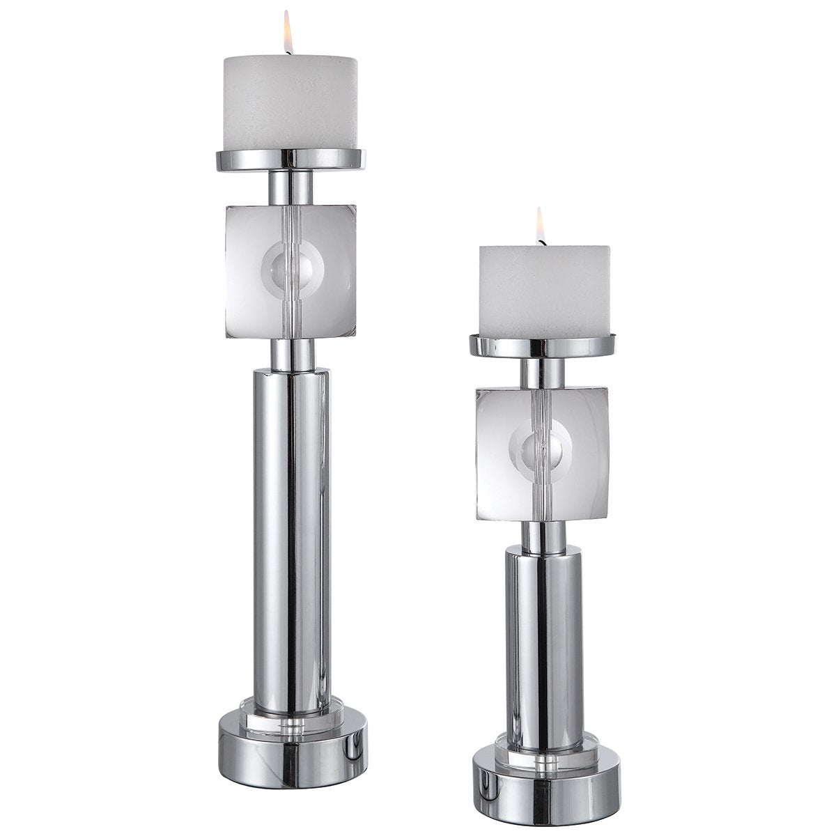 Uttermost Kyrie Nickel Candleholders, 2-Piece Set