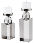 Uttermost Lucian Nickel Candleholders, 2-Piece Set