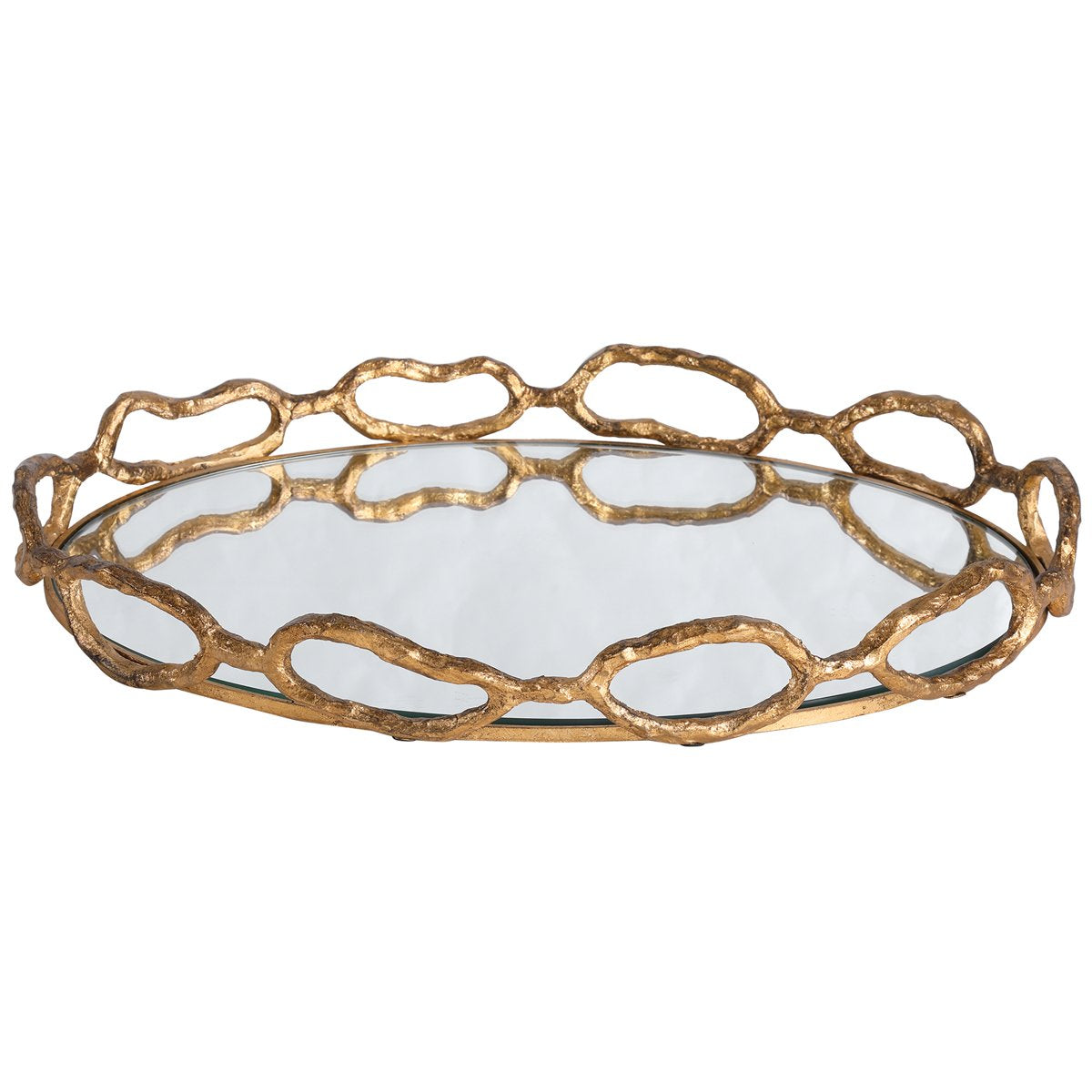 Uttermost Cable Chain Mirrored Tray