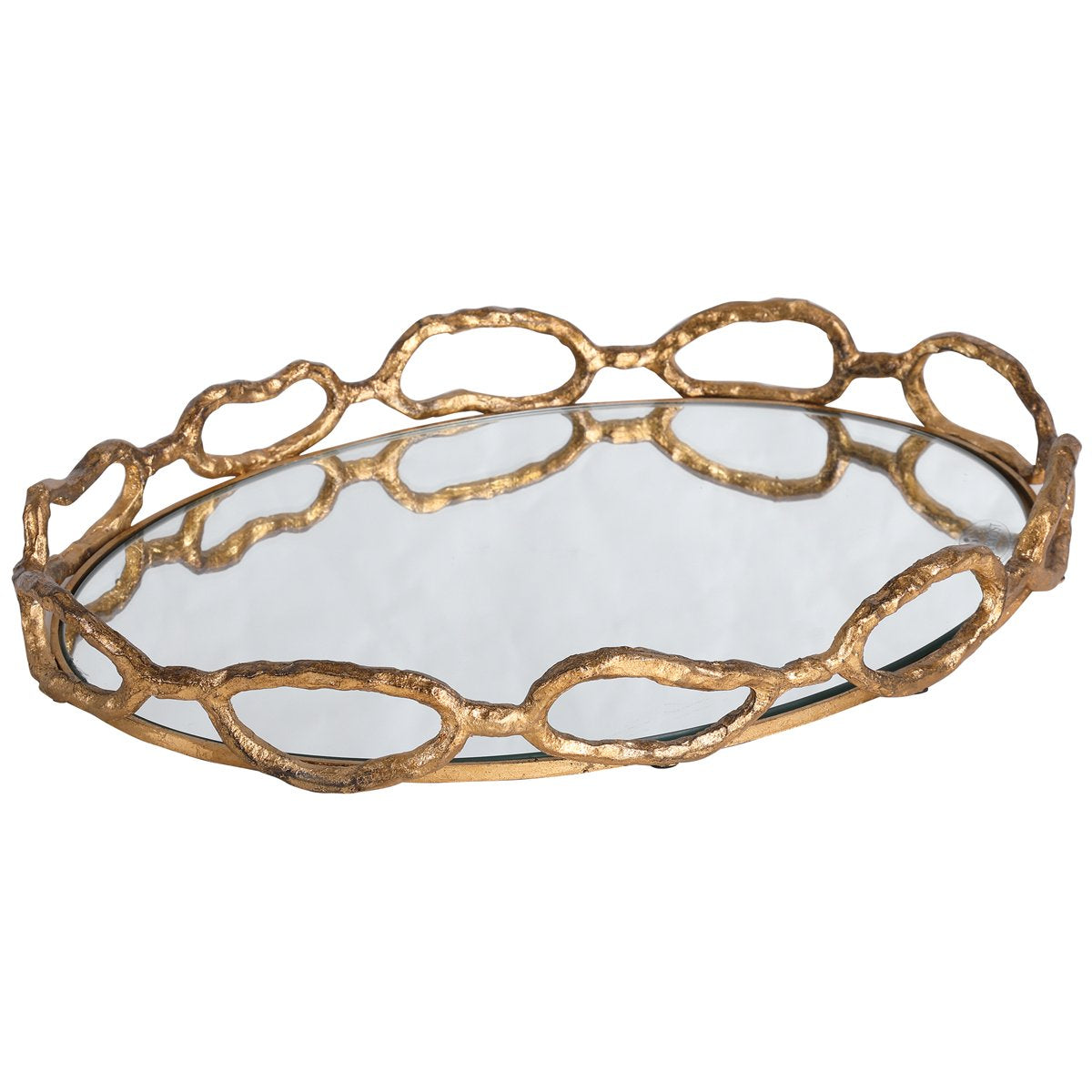 Uttermost Cable Chain Mirrored Tray