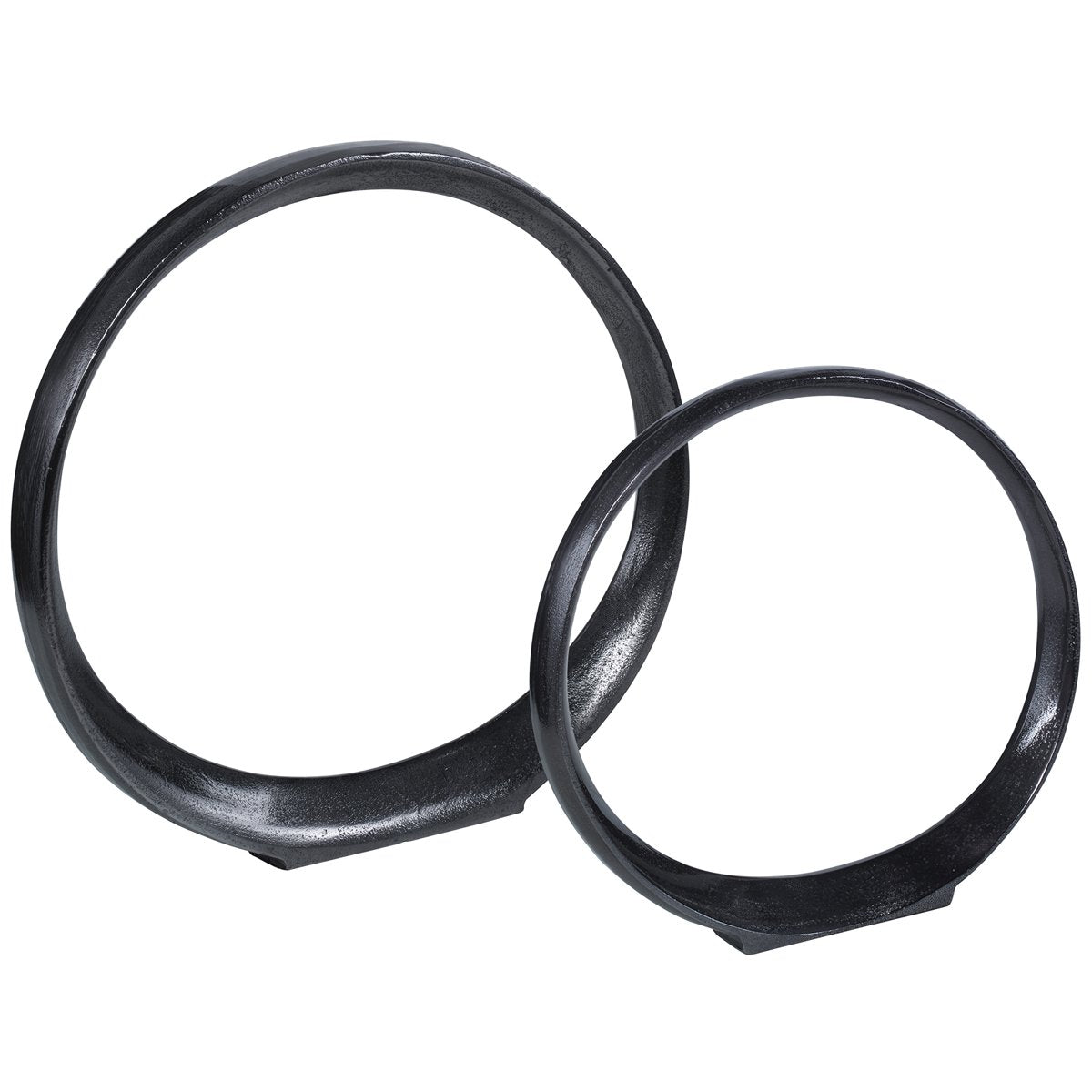 Uttermost Orbits Black Ring Sculptures, 2-Piece Set