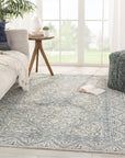 Jaipur Almira Carmen Trellis Border Blue Light Gray ALR01 Rug