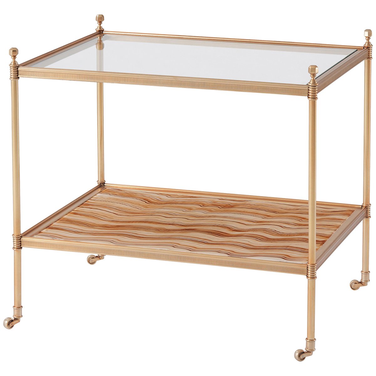 Theodore Alexander Evie Two Tiered Brass Side Table