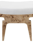 Worlds Away Fergie Rectangular Stool in Burl Wood