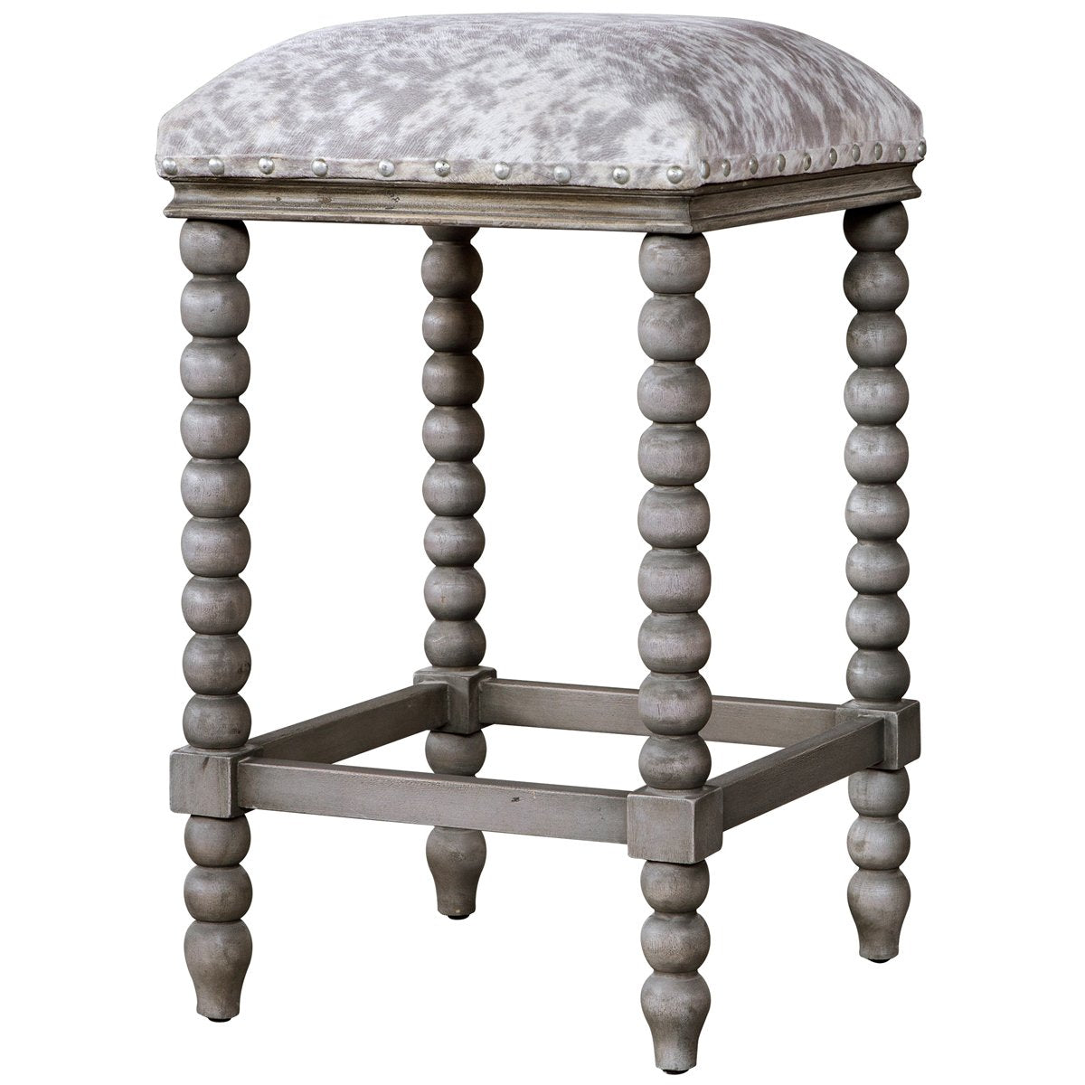 Uttermost Estes Faux Cow Hide Counter Stool