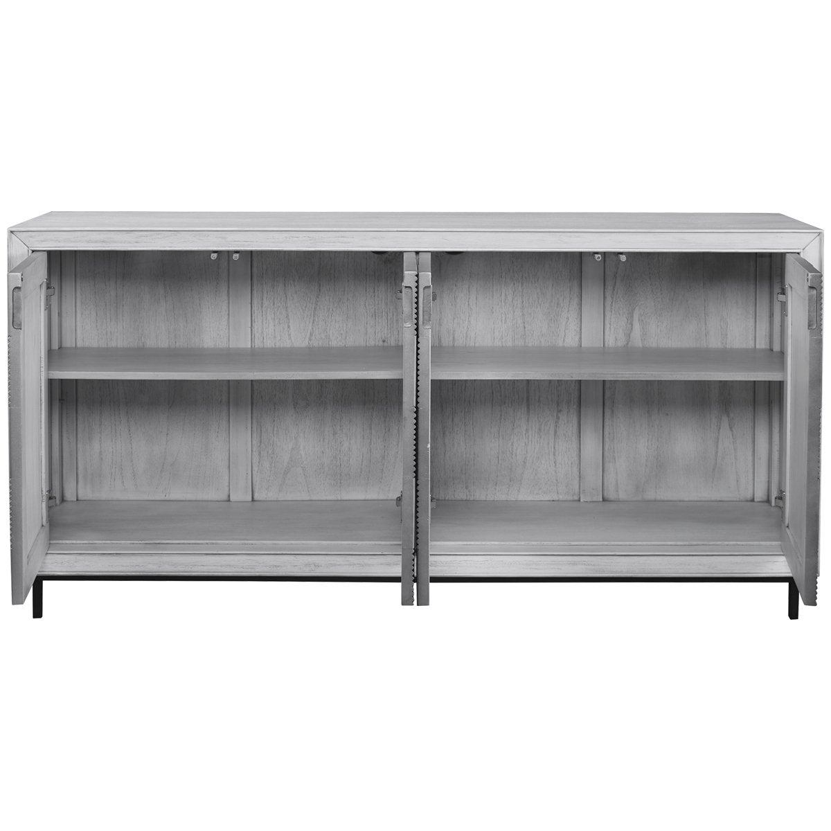 Uttermost Checkerboard 4-Door Gray Cabinet