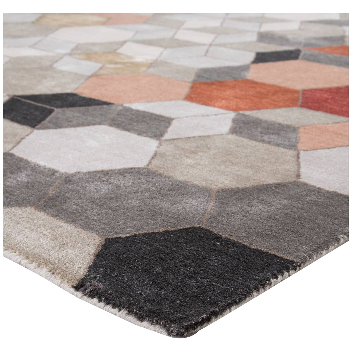 Jaipur Genesis Combs Geometric GES03 Light Gray/Orange Area Rug