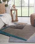 Jaipur Iconic Fayruz Geometric Gray Teal ICO05 Rug