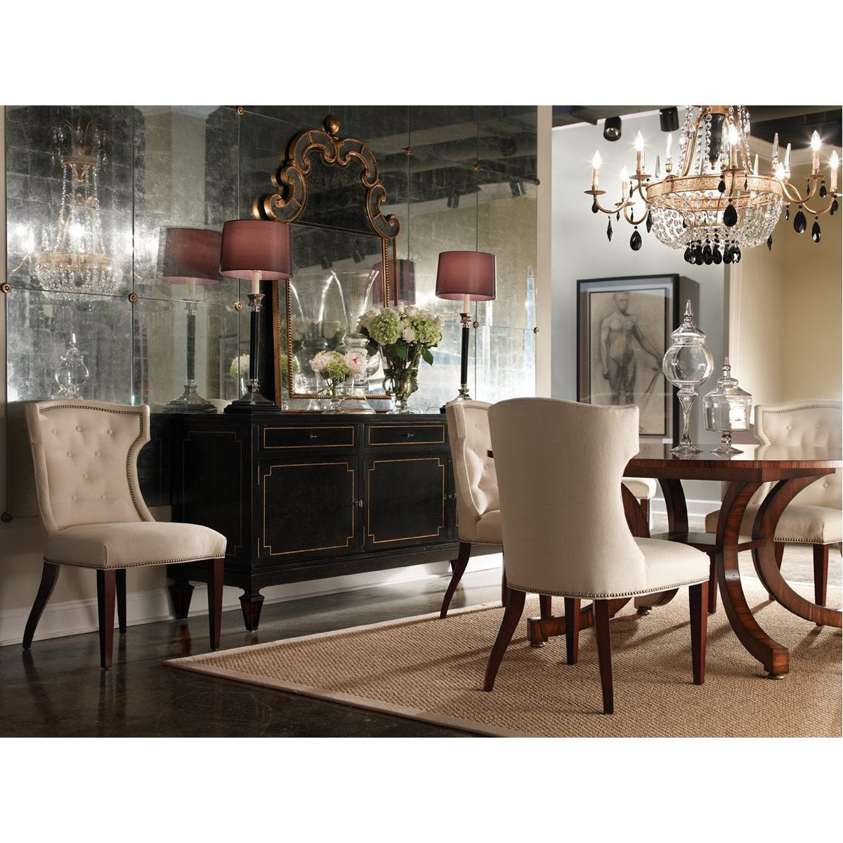 Lillian August Foster 3-Door Server in Black Rubbed