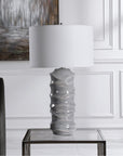 Uttermost Waves Blue and White Table Lamp