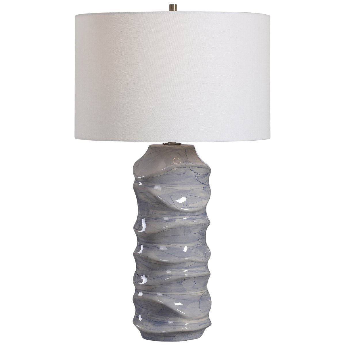 Uttermost Waves Blue and White Table Lamp
