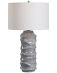 Uttermost Waves Blue and White Table Lamp