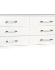 Worlds Away Maren Six Drawers Chest in White Linen